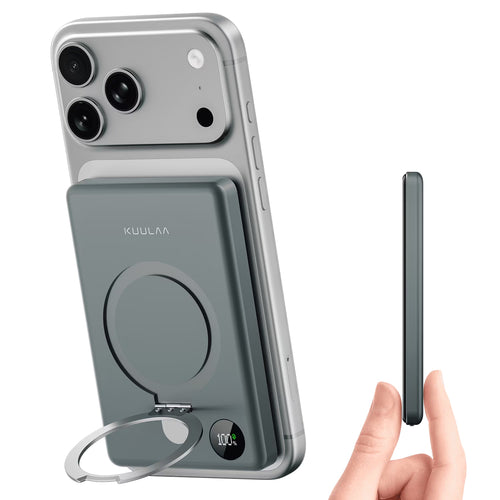 10000Mah Magnetic Power Bank, 20W PD Fast Charging with Ring Stand & LED Display Compatible for Iphone 17/16/15/14/13/12